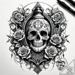 Bone lantern lighting dark stairwell, artisti… – style Jaeger Simple – tattoo sketch (26.12.2025 17:56)