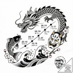 Tattoo design a timeline of important family… – style Flux Inscriptions – tattoo sketch (26.12.2025 20:17)