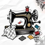 Tat tattoo sketch, fashion designer’s sewing… – style Flux Inscriptions – tattoo sketch (27.12.2025 01:37)