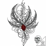 A single feather turning into birds, tattoo s… – style Jaeger Mini – tattoo sketch (27.12.2025 02:16)