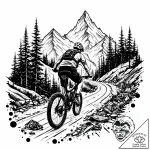 A shot of a mountain biker navigating a narro… – style Jaeger Mini – tattoo sketch (27.12.2025 04:56)