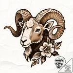 Tattoo sketch a bold aries ram’s head with ne… – style Flux Inscriptions – tattoo sketch (27.12.2025 05:37)
