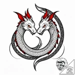 Tattoo sketch gemini’s twin glyphs forming pa… – style Jagger Old – tattoo sketch (28.12.2025 07:37)