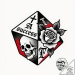Tattoo sketch a single d6 dice with a critica… – style Flux Inscriptions – tattoo sketch (28.12.2025 10:37)