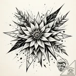 Fractured seed blooming beneath thorns, tatto… – style Jaeger Simple – tattoo sketch (28.12.2025 10:57)