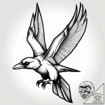 Animated raven with stitched wings, tattoo dr… – style Jagger Old – tattoo sketch (28.12.2025 16:36)