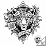 Tattoo sketch, leopard with swirling floral p… – style Jaeger Mini – tattoo sketch (28.12.2025 17:36)