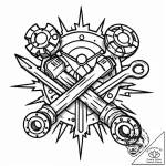 Tat tattoo sketch, crossed wrench and gear wi… – style Jaeger Mini – tattoo sketch (28.12.2025 18:37)