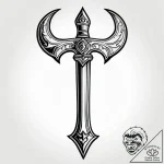 Tattoo sketch, astrid with battle axe, fierce… – style Jagger Old – tattoo sketch (29.12.2025 04:17)