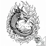 Koi fish swimming through flames, tattoo draw… – style Jaeger Mini – tattoo sketch (29.12.2025 09:17)
