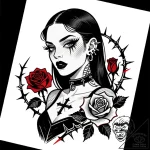 Tat tattoo sketch, alternative model with dra… – style Flux Inscriptions – tattoo sketch (29.12.2025 09:57)