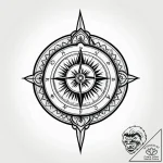 Tattoo sketch, antique compass rose with orna… – style Jagger Old – tattoo sketch (29.12.2025 10:56)