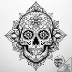 Sugar skull, artistic tattoo sketch, on a cle… – style Jaeger Simple – tattoo sketch (29.12.2025 16:56)