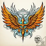 Hermes’ wings, ink illustration for tattoo, o… – style Jaeger Simple – tattoo sketch (29.12.2025 18:16)