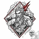 Tattoo sketch, zeus wielding lightning bolt a… – style Jaeger Mini – tattoo sketch (29.12.2025 19:57)