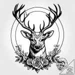 Tat tattoo sketch, deer with antlers entwined… – style Jagger Old – tattoo sketch (29.12.2025 19:58)