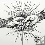 Tattoo sketch a ‘high five’ gesture, split be… – style Jaeger Mini – tattoo sketch (29.12.2025 20:56)