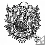 Tattoo sketch, joe dancing with spotlight glo… – style Jaeger Mini – tattoo sketch (29.12.2025 22:17)