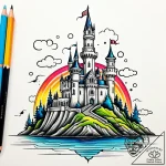Tattoo sketch, sophie with castle silhouette… – style Jaeger Simple – tattoo sketch (29.12.2025 23:16)
