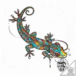 A close-up of a gecko’s foot on a glass surfa… – style Jaeger Mini – tattoo sketch (30.12.2025 00:56)
