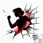 Tat tattoo sketch, lucy’s silhouette breaking… – style Flux Inscriptions – tattoo sketch (30.12.2025 01:37)