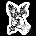 Quartz talon gripping relic, tattoo flash she… – style Flux Inscriptions – tattoo sketch (30.12.2025 02:57)