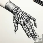 Quicksand pulling skeletal hand, concept art… – style Jaeger Simple – tattoo sketch (30.12.2025 03:16)