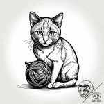 Tattoo design a small, mischievous cat playin… – style Jagger Old – tattoo sketch (30.12.2025 05:16)