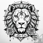 Tattoo sketch a leo lion with a single, shini… – style Jaeger Simple – tattoo sketch (30.12.2025 07:16)