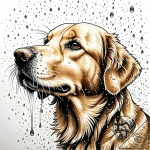 A close-up portrait of a wet golden retriever… – style Jaeger Simple – tattoo sketch (30.12.2025 09:56)
