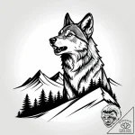 Tattoo design a wolf howling victoriously on… – style Jagger Old – tattoo sketch (30.12.2025 17:16)
