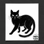 Black cat with third eye, tattoo drawing outl… – style Flux Inscriptions – tattoo sketch (01.01.2026 21:17)