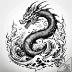 Flaming serpent through shattered spire, arti… – style Jaeger Simple – tattoo sketch (01.01.2026 22:56)