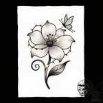 Tat tattoo sketch, whimsical oversized flower… – style Flux Inscriptions – tattoo sketch (01.01.2026 23:57)
