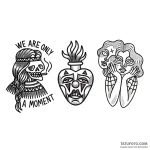 Tattoo Sketch: Day of the Dead Skull & Dual Faces – Мастер №1 – 05.05.2026 18-19