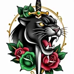 Neo-Traditional Panther & Dagger Tattoo Sketch – Мастер №5 – 13.09.2026 19-32