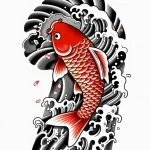 Neo-Japanese Koi Tattoo Sketch: Biomechanical Ascent – Мастер №5 – 14.09.2026 13-42