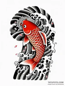 Neo-Japanese Koi Tattoo Sketch: Biomechanical Ascent – Мастер №5 – 14.09.2026 13-42