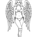 Angel Girl Tattoo Sketch: Alluring Blackwork Design – Мастер №5 – 29.10.2026 21-04